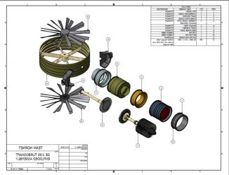 GE J-85 Turboshaft Exploded Assembely